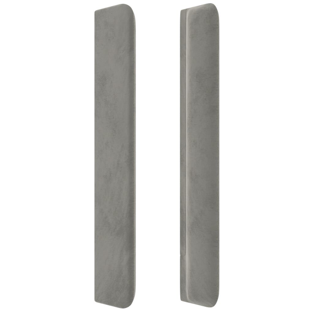 vidaXL Κεφαλάρι με Πτερύγια Ανοιχτό Γκρι 83x16x118/128 εκ. Βελούδινο