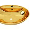 vidaXL Νιπτήρας με Οπή Υπερχείλισης Χρυσός 58,5x39x21 εκ. Κεραμικός