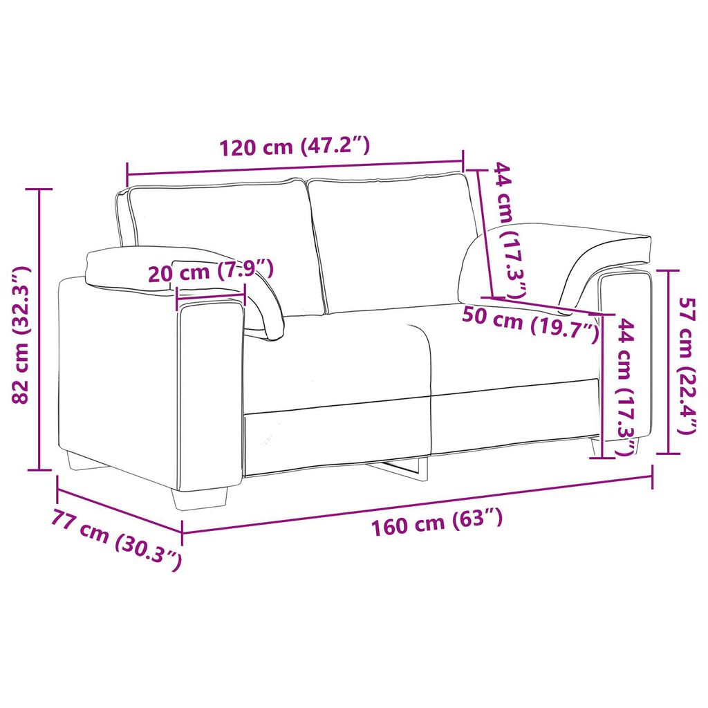 vidaXL Διθέσιος Καναπές Καφετί 120 cm