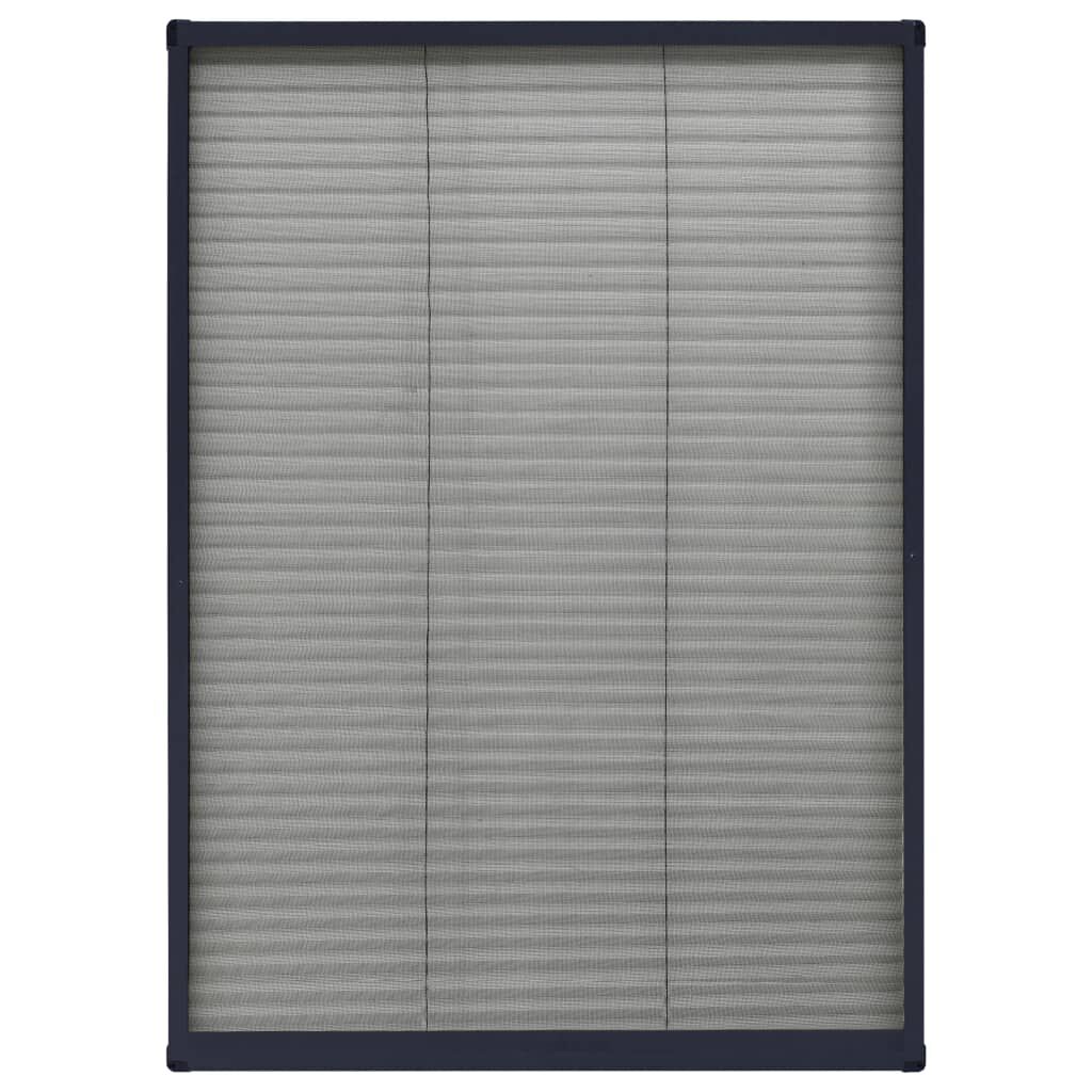 vidaXL Σήτα Παραθύρου Πλισέ Ανθρακί 80 x 120 εκ. από Αλουμίνιο