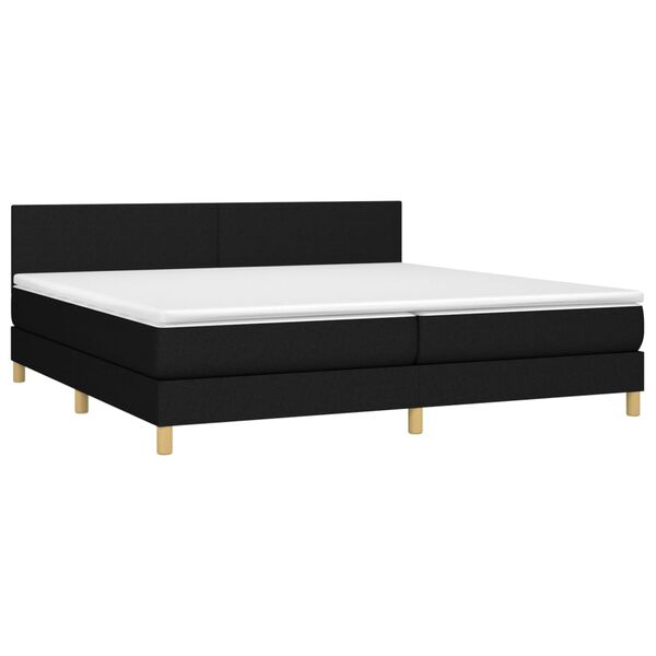 vidaXL &Kappa;&rho;&epsilon;&beta;ά&tau;&iota; Boxspring &mu;&epsilon; &Sigma;&tau;&rho;ώ&mu;&alpha; & LED &Mu;&alpha;ύ&rho;&omicron; 200x200 &epsilon;&kappa;. &Upsilon;&phi;&alpha;&sigma;&mu;ά&tau;&iota;&nu;&omicron;