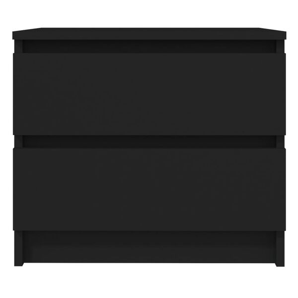 vidaXL Κομοδίνα 2 τεμ. Μαύρα 50 x 39 x 43,5 εκ. από Επεξ. Ξύλο