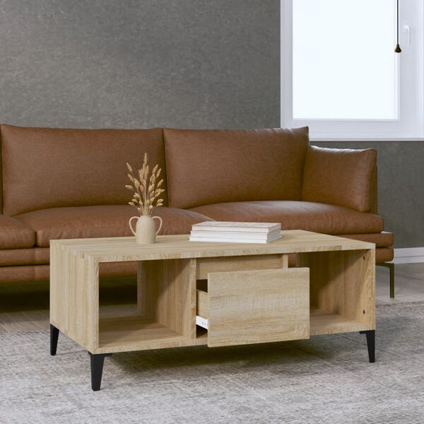 vidaXL Τραπεζάκι Σαλονιού Sonoma Δρυς 90x50x36,5 εκ. Επεξεργασμ. Ξύλο