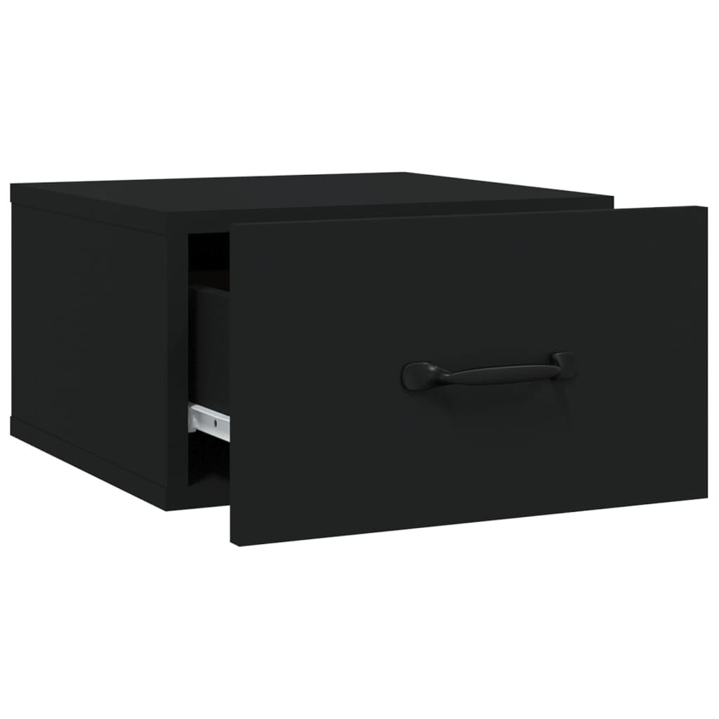 vidaXL Κομοδίνα Επιτοίχια 2 τεμ. Μαύρα 35 x 35 x 20 εκ.