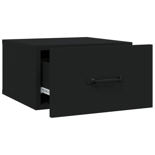 vidaXL Κομοδίνα Επιτοίχια 2 τεμ. Μαύρα 35 x 35 x 20 εκ.