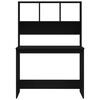 vidaXL Γραφείο με Ράφια Μαύρο 102x45x148 εκ. από Επεξεργασμένο Ξύλο