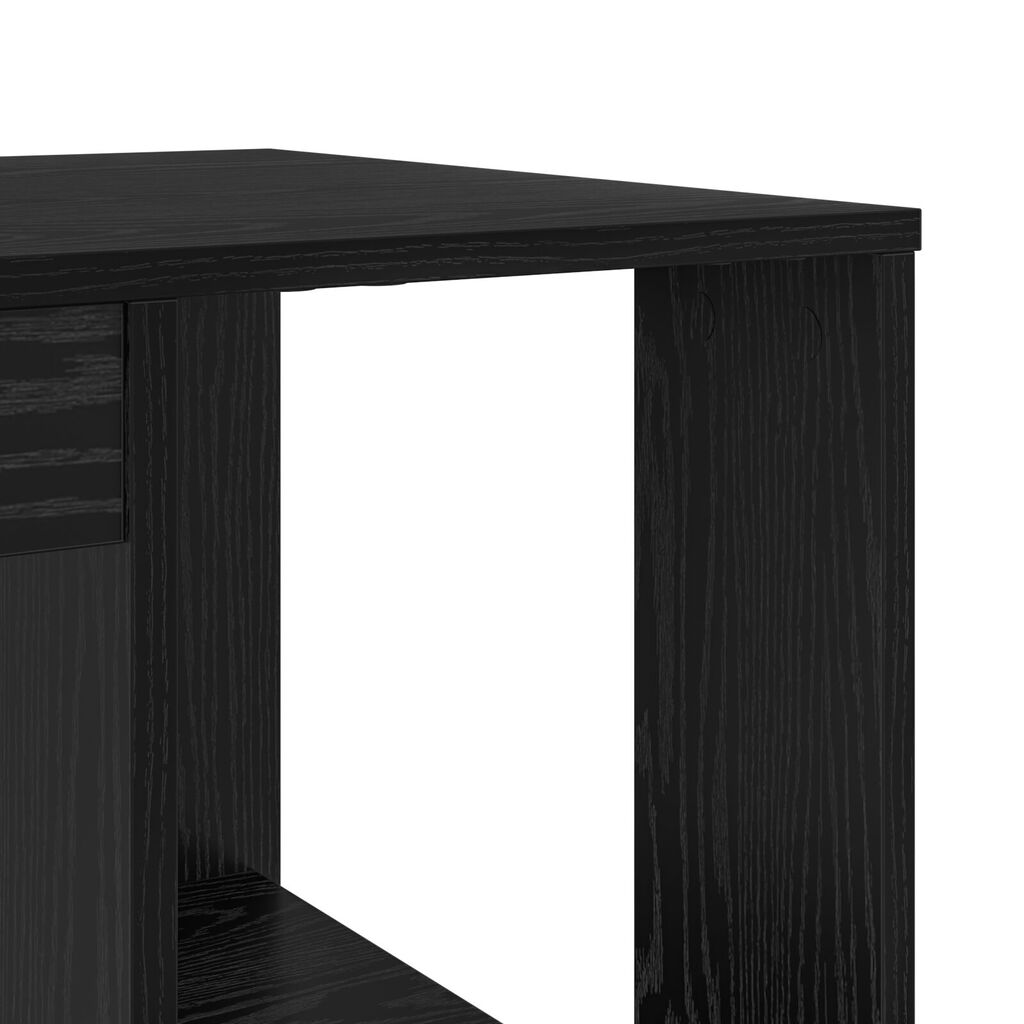 vidaXL Μαύρο Γραφείο Υπολογιστή Δρυς Μαύρος Δρυς MDF Μεσαίο