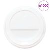vidaXL Χάρτινα καπάκια καφέ Ø80 mm 8oz 1000 τεμάχια Λευκό πλαστικό