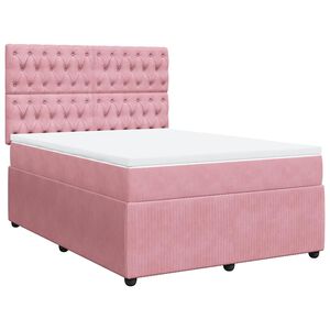 vidaXL &Kappa;&rho;&epsilon;&beta;ά&tau;&iota; Boxspring &mu;&epsilon; &Sigma;&tau;&rho;ώ&mu;&alpha; &Rho;&omicron;&zeta; 140x200 &epsilon;&kappa;. &Beta;&epsilon;&lambda;&omicron;ύ&delta;&iota;&nu;&omicron;