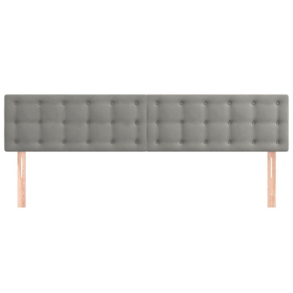 vidaXL Κεφαλάρια Κρεβατιού 2 τεμ. Αν. Γκρι 90x5x78/88 εκ. Βελούδινο