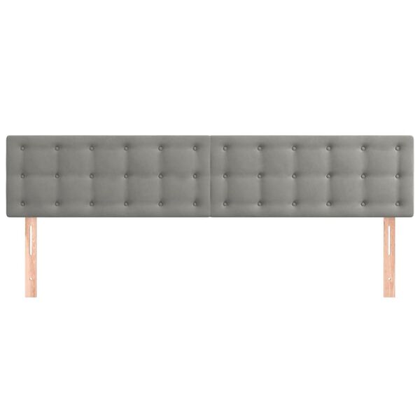 vidaXL Κεφαλάρια Κρεβατιού 2 τεμ. Αν. Γκρι 90x5x78/88 εκ. Βελούδινο