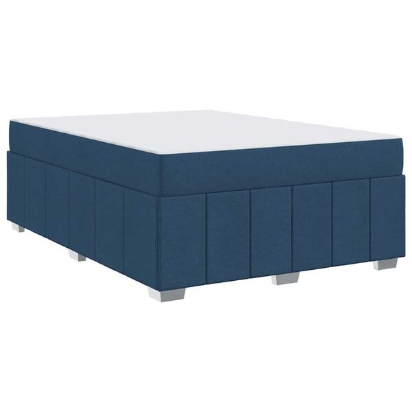 vidaXL Σκελετός Κρεβατιού με στρώμα Μπλε 160 x 200 cm ύφασμα
