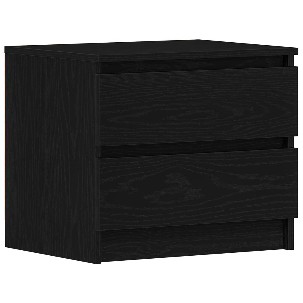 vidaXL Κομοδίνο Μαύρο Δρυς 50x40x43,5 εκ Επεξεργασμένο Ξύλο