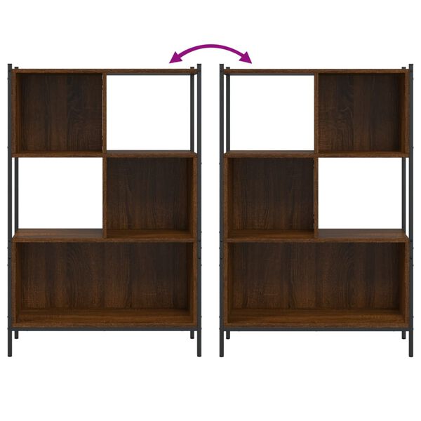 vidaXL Βιβλιοθήκη Καφέ Δρυς72x28x109 εκ. από Επεξεργασμένο Ξύλο