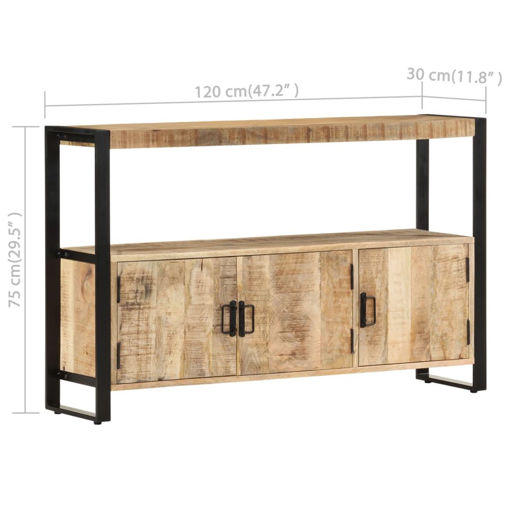 vidaXL Βοηθητικό Ντουλάπι 120 x 30 x 75 εκ. από Μασίφ Ξύλο Μάνγκο