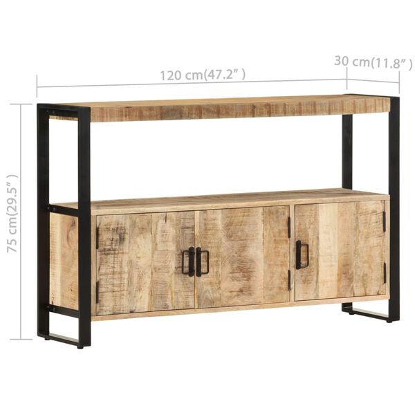 vidaXL Βοηθητικό Ντουλάπι 120 x 30 x 75 εκ. από Μασίφ Ξύλο Μάνγκο
