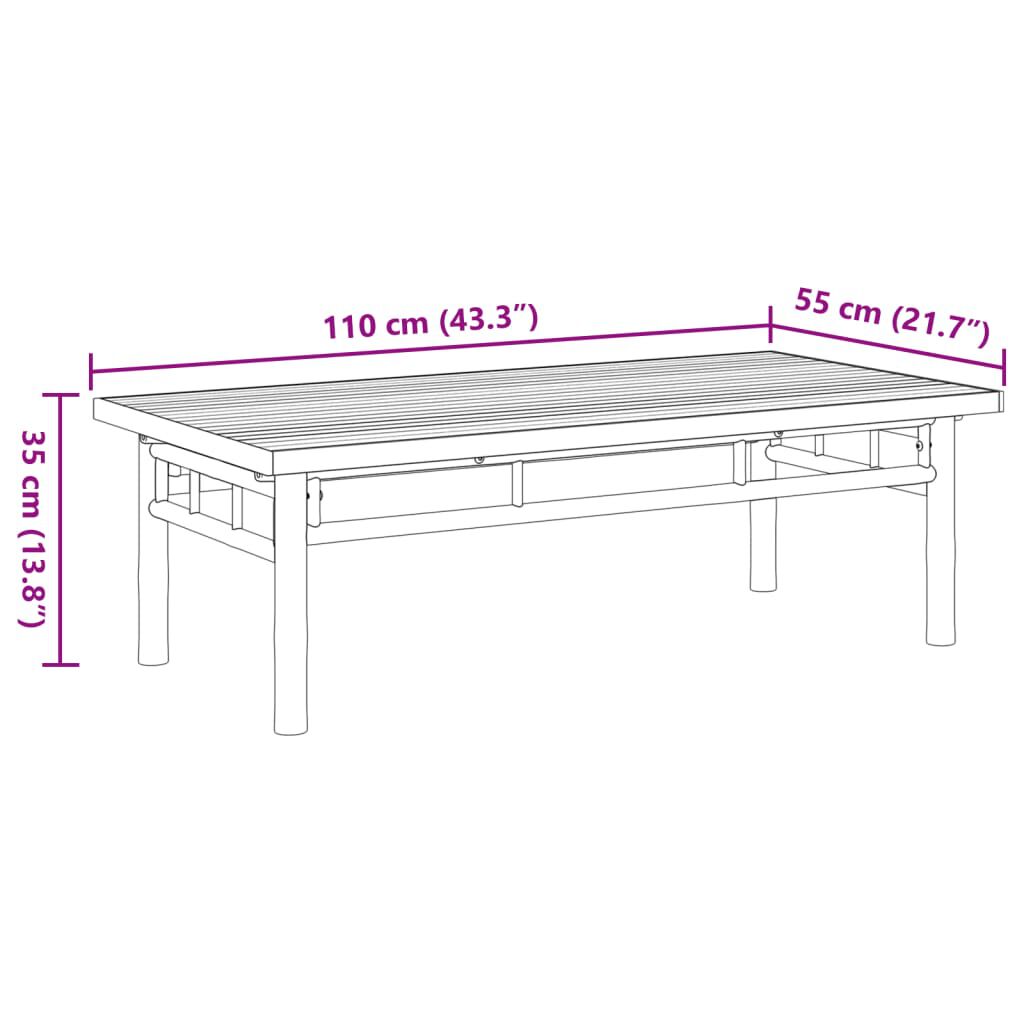 vidaXL Τραπεζάκι Σαλονιού 110x55x35 εκ. από Μπαμπού