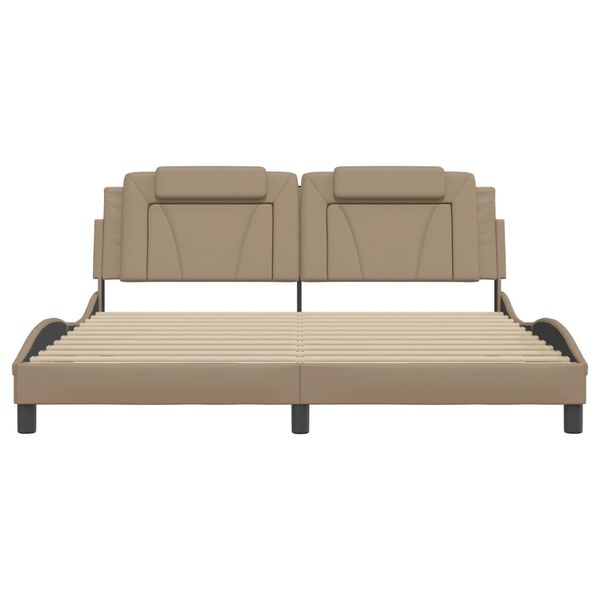 vidaXL Σκελετός Κρεβατιού Viana Χωρίς Στρώμα Καπουτσίνο 180x200εκ. Συνθ. Δέρμα