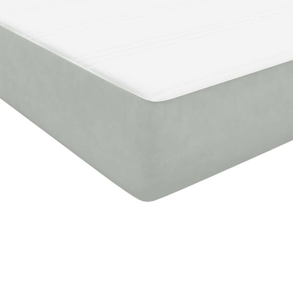 vidaXL Box Spring κρεβάτι με στρώμα ανοιχτό γκρι 200x210 cm Βελούδινο