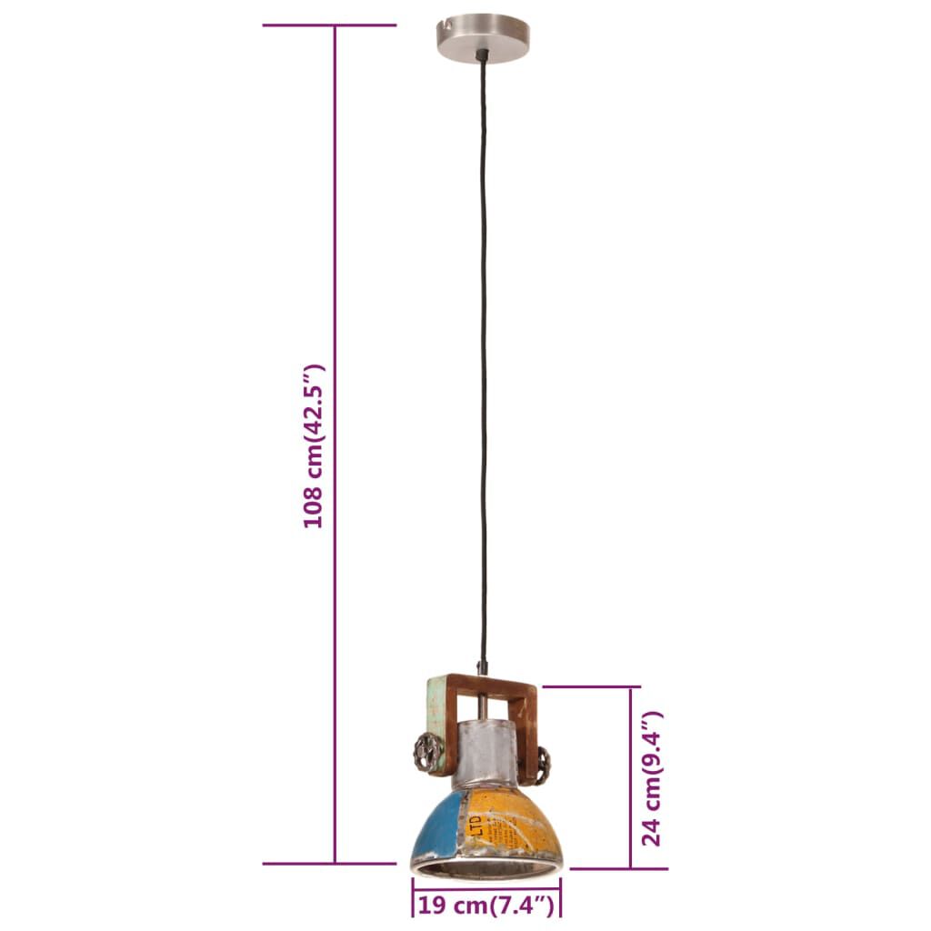 vidaXL Φωτιστικό Industrial Στρογγυλό 25 W Πολύχρωμο 19 εκ. Ε27