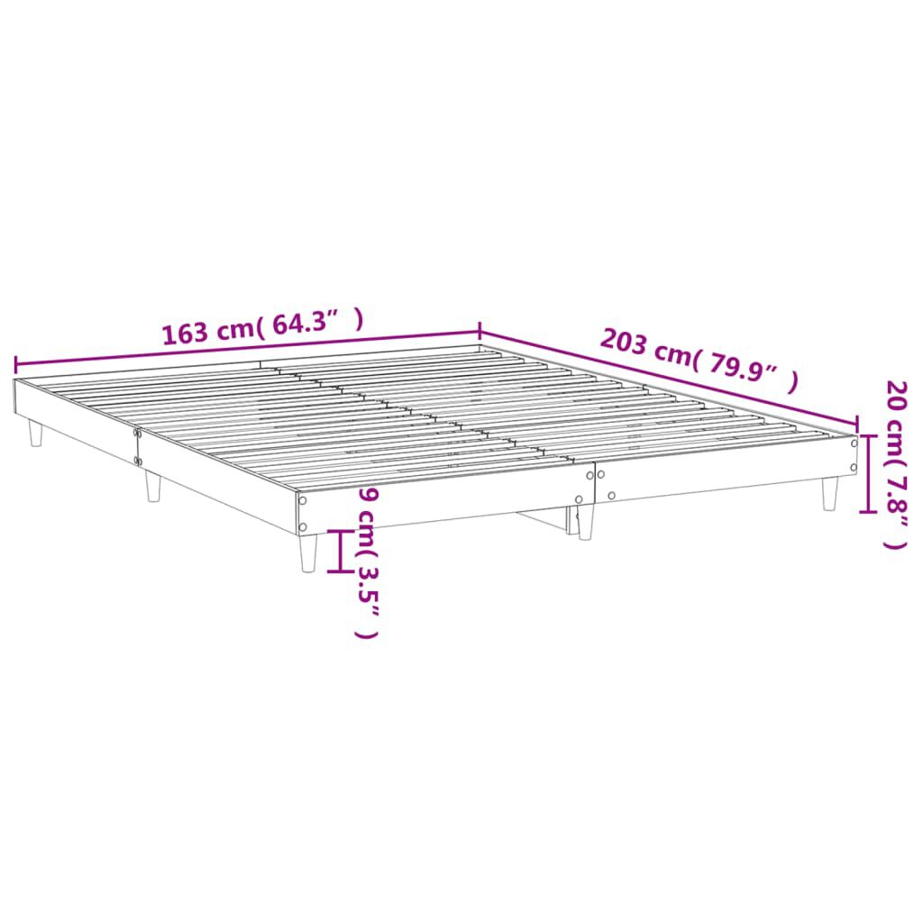 vidaXL Πλαίσιο κρεβατιού χωρίς στρώμα 160x200 εκ. Επεξεργασμένο Ξύλο