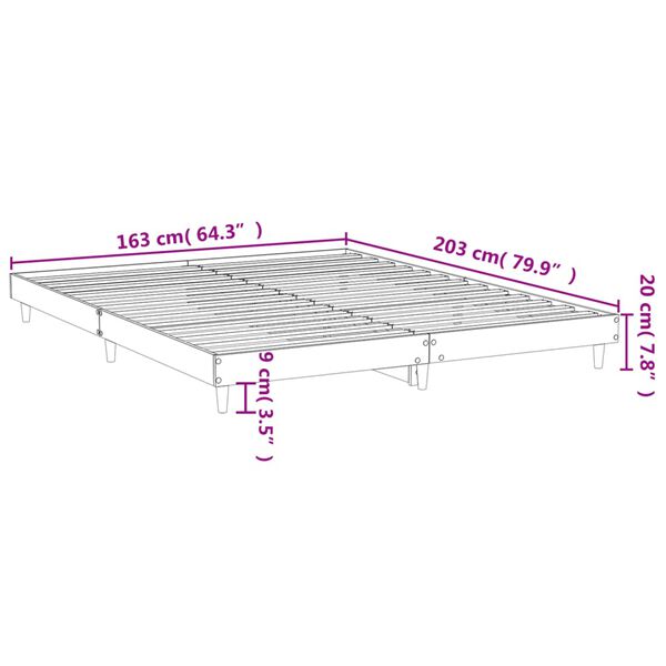 vidaXL Πλαίσιο κρεβατιού χωρίς στρώμα 160x200 εκ. Επεξεργασμένο Ξύλο