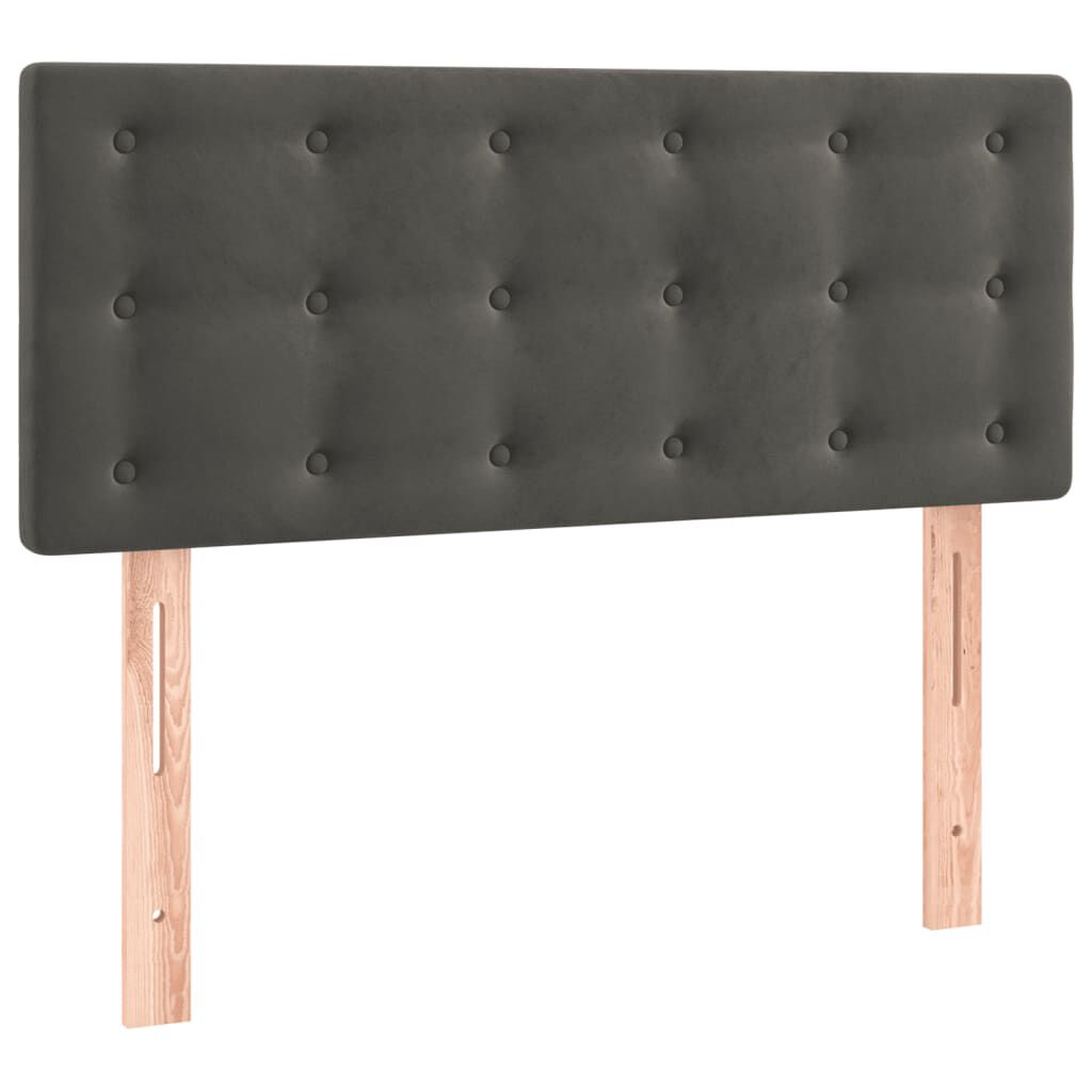 vidaXL Κρεβάτι Boxspring με Στρώμα Σκούρο Γκρι 100x200 εκ. Βελούδινο