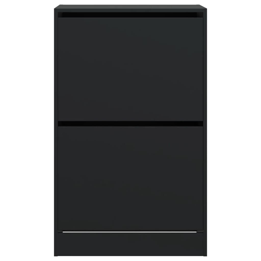 vidaXL Παπουτσοθήκη Μαύρη 60x34x96,5 εκ. από Επεξεργασμένο Ξύλο