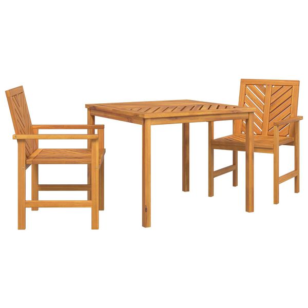vidaXL Σέτ φαγητού για κήπο 3 pcs Καφέ 90 x 90 x 74 cm