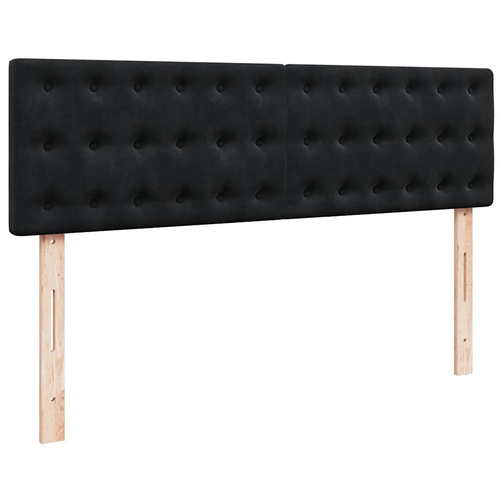 vidaXL Οθωμανικό κρεβάτι με στρώμα & LEDs Μαύρο 160x200cm Velvet