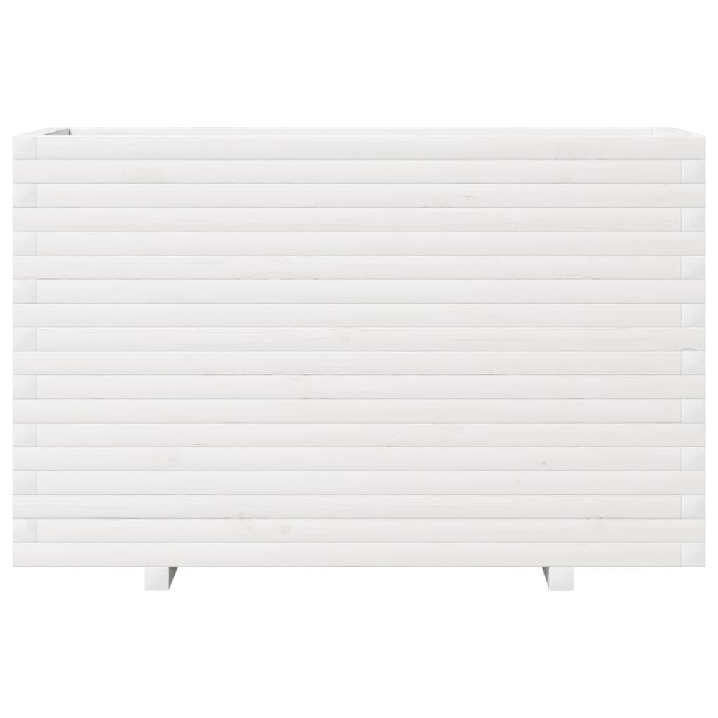 vidaXL Ζαρντινιέρα Κήπου Λευκή 110x40x72 εκ. από Μασίφ Ξύλο Πεύκου