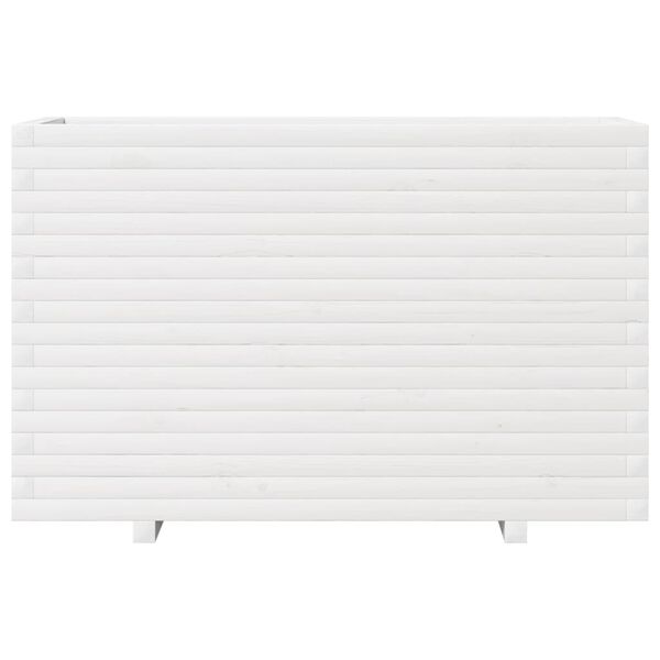 vidaXL Ζαρντινιέρα Κήπου Λευκή 110x40x72 εκ. από Μασίφ Ξύλο Πεύκου