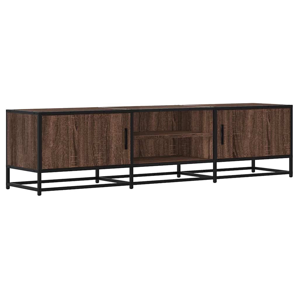 vidaXL Έπιπλο Τηλεόρασης Καφέ Δρυς 160x35x41 εκ Επεξ. Ξύλο/Μέταλλο