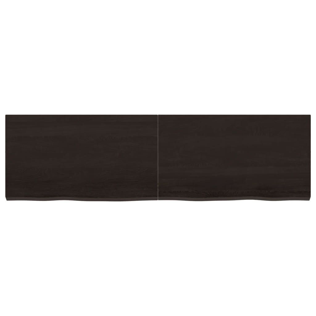 vidaXL Ράφι Τοίχου Σκούρο Καφέ 140x40x(2-4) εκ. Επεξ. Μασίφ Ξύλο Δρυός