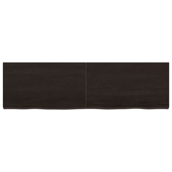 vidaXL Ράφι Τοίχου Σκούρο Καφέ 140x40x(2-4) εκ. Επεξ. Μασίφ Ξύλο Δρυός