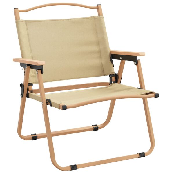 vidaXL Καρέκλες Κάμπινγκ 2 τεμ. Μπεζ 54 x 43 x 59 εκ. Ύφασμα Oxford
