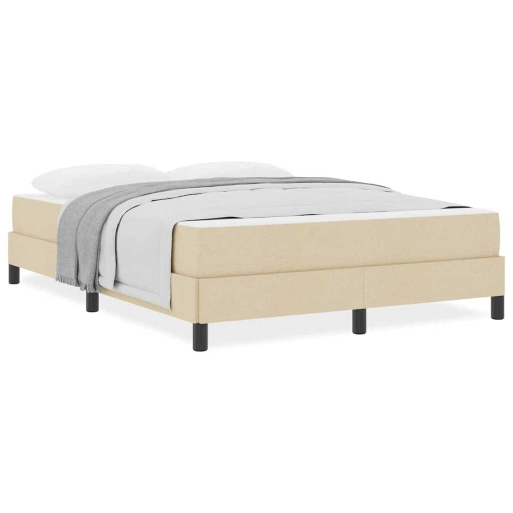 vidaXL Κρεβάτι με ελατήρια με στρώμα Κρεμ 160 x 200 cm ύφασμα