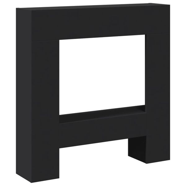 vidaXL Πλαίσιο Τζακιού Μαύρο 81x18x82 εκ. από Επεξ. Ξύλο