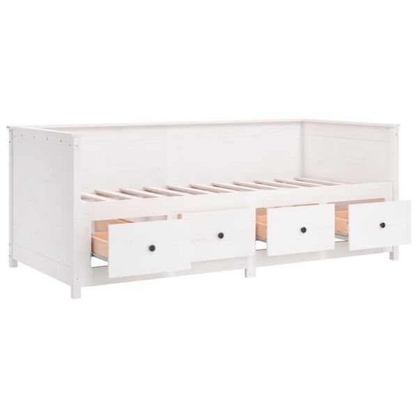 vidaXL Κρεβάτι ημέρας χωρίς στρώμα Λευκό 75x190 cm Στερεό ξύλο πεύκο