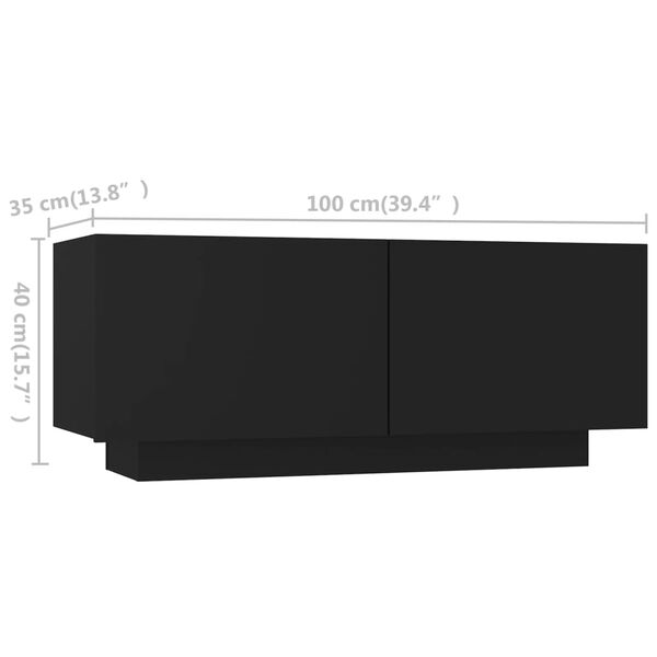 vidaXL Έπιπλο Τηλεόρασης με LED Μαύρο 260 x 35 x 40 εκ.