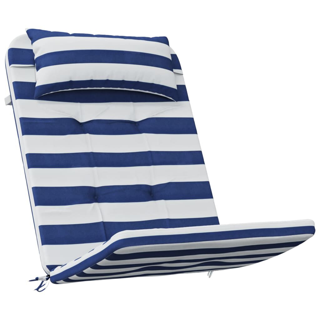vidaXL Μαξιλάρια Καρέκλας Adirondack 2 τεμ. Μπλε&Λευκά Ριγέ Υφ. Oxford