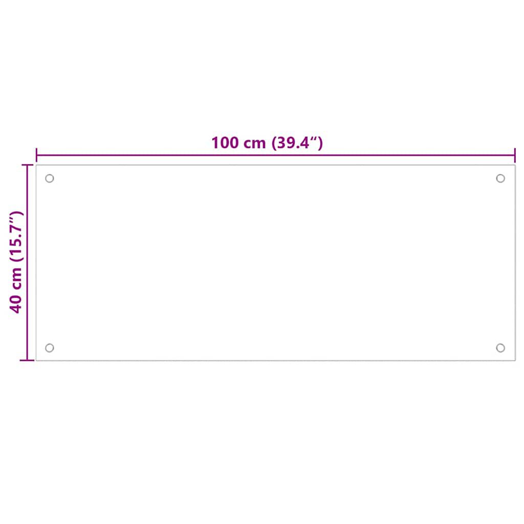 vidaXL Πλάτη Κουζίνας Διαφανής 100 x 40 εκ. από Ψημένο Γυαλί