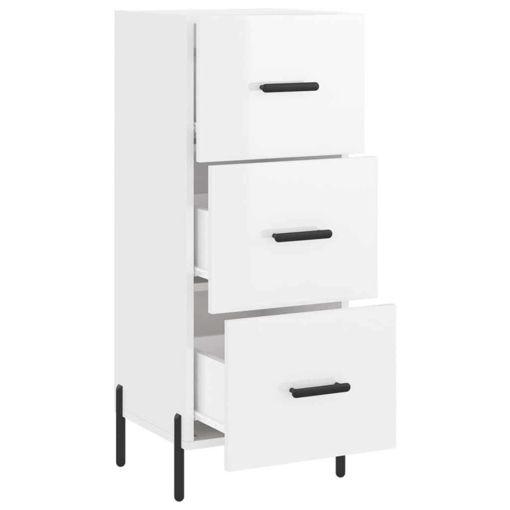 vidaXL Ντουλάπι Γυαλιστερό Λευκό 34,5x34x90 εκ. Επεξεργασμένο Ξύλο