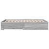 vidaXL Πλαίσιο Κρεβατιού με συρτάρια Γκρι sonoma 120x190εκ. Επεξ. Ξύλο