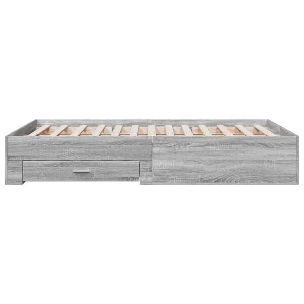 vidaXL Πλαίσιο Κρεβατιού με συρτάρια Γκρι sonoma 120x190εκ. Επεξ. Ξύλο