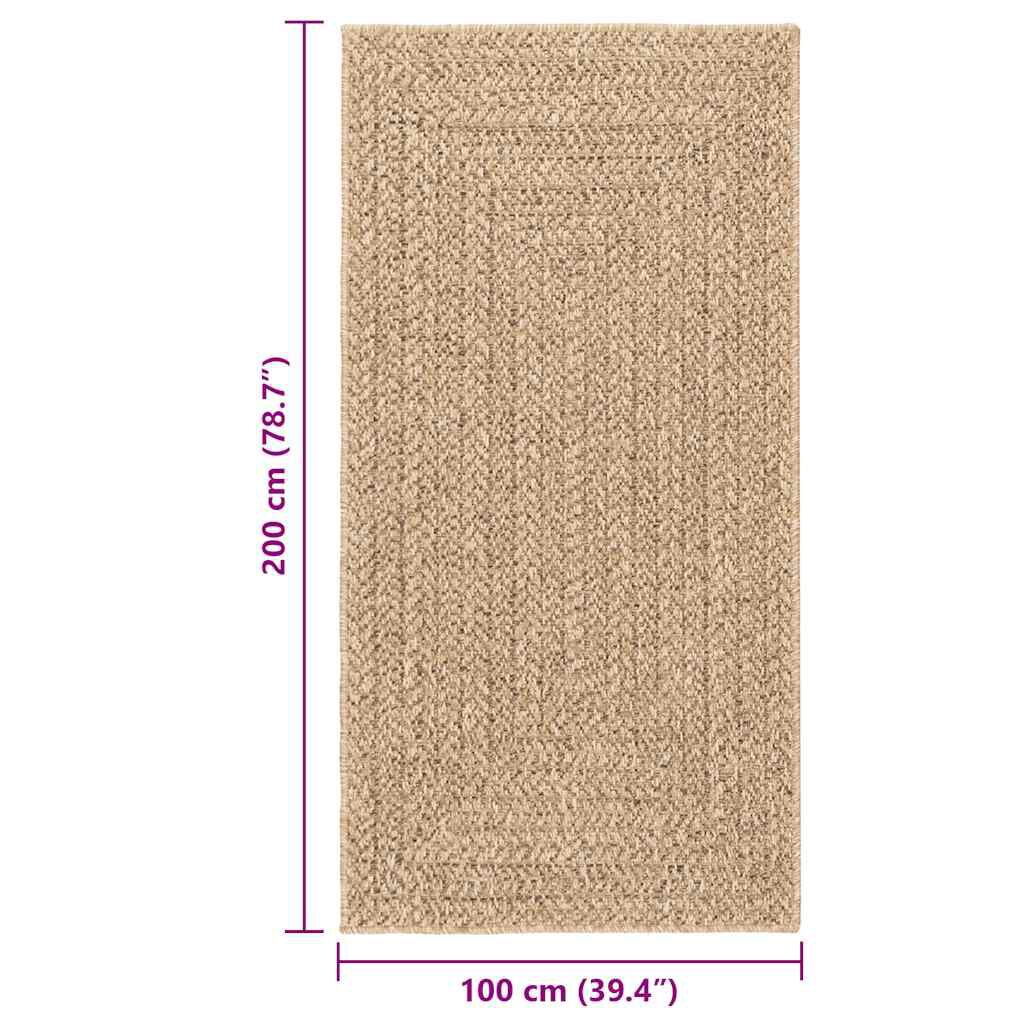 vidaXL Χαλί ZIZUR Όψη Γιούτας Εσωτ. & Εξωτ. Χώρου 100x200 εκ.