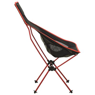 vidaXL Καρέκλα Κάμπινγκ Πτυσσόμενη Μαύρη από PVC / Αλουμίνιο