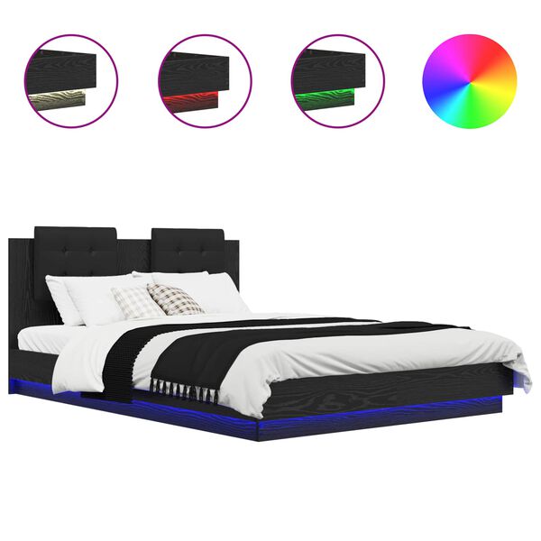 vidaXL &Kappa;&rho;&epsilon;&beta;ά&tau;&iota; &mu;&epsilon; &Kappa;&epsilon;&phi;&alpha;&lambda;ά&rho;&iota; &Mu;&alpha;ύ&rho;&eta; &Omicron;&xi;&upsilon;ά 160 x 200 cm &Epsilon;&pi;&epsilon;&xi;&epsilon;&rho;&gamma;&alpha;&sigma;&mu;έ&nu;&omicron; &xi;ύ&lambda;&omicron;