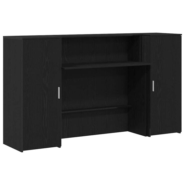vidaXL Γραφείο υποδοχής Μαύρο Δρυς 180x50x103,5 εκ. Επεξεργασμένο Ξύλο
