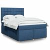 vidaXL Κρεβάτι Boxspring με Στρώμα Μπλε 160x200 εκ. Υφασμάτινο